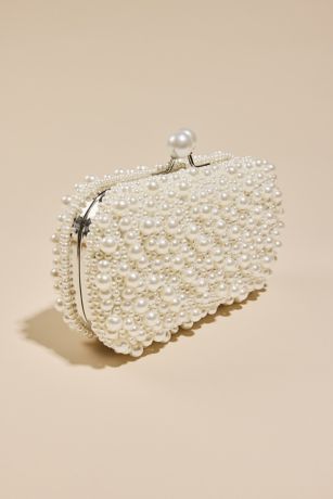 Picture of Pearl Encrusted Minaudiere Clutch