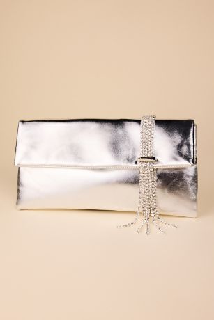 Picture of Metallic Clutch with Drop Rhinestone Closure-TK