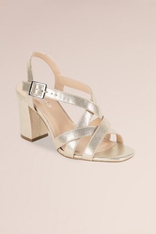Picture of Hilde Shimmer Cross Strap High Block Heels