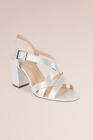 Picture of Hilde Shimmer Cross Strap High Block Heels