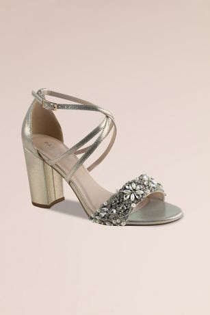 Picture of Hira Pearl and Crystal Crisscross High Block Heels