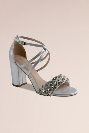 Picture of Hira Pearl and Crystal Crisscross High Block Heels