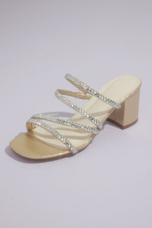 Picture of Rhinestone Strappy Convertible Block Heel Sandals