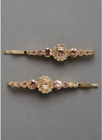 Gold Bobby Pins With Rhinestones Set Of Two David S Bridal