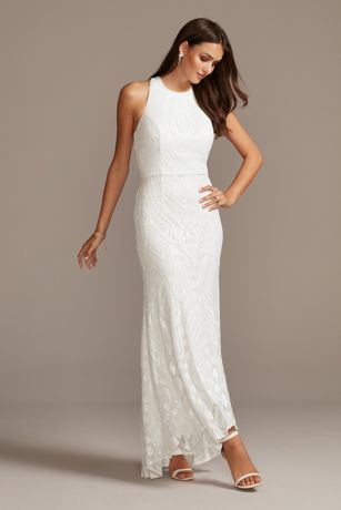 plus size white reception dress