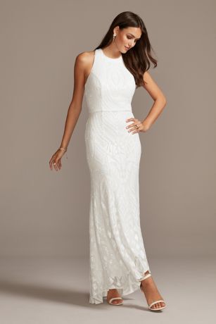 long white sheath dress