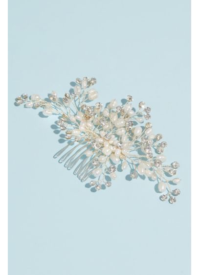 Cultured Pearl and Crystal Blooming Floral Comb - To add a little extra elegance to your