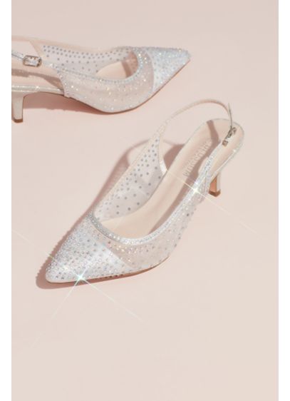 Dyeable Satin Mules with Jeweled Strap | David's Bridal
