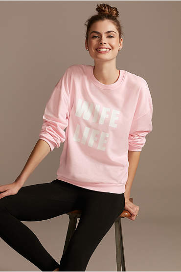 Wife Life Relaxed Fit Crew Neck Sweatshirt