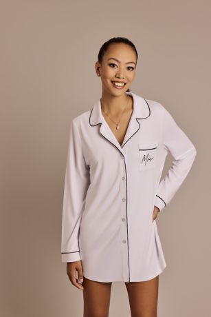 Picture of Mrs Button Down Pajama Sleep Shirt