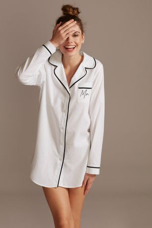 button down sleep gown