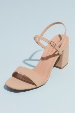 bamboo block heel sandals