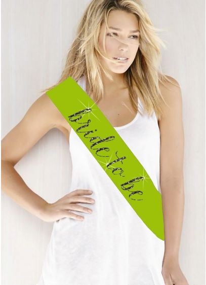 Glitter Print Bride To Be Sash - Double -faced satin sash embellished with 'Bride to