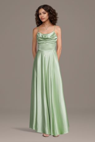 Picture of Cowl Neck Charmeuse A-Line Dress