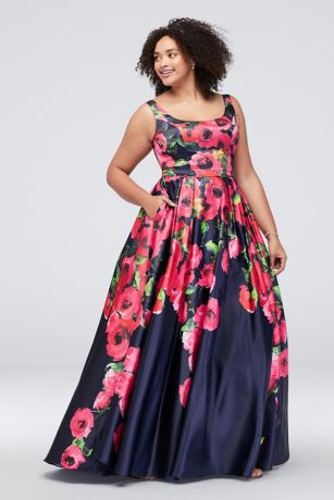 floral evening gown plus size