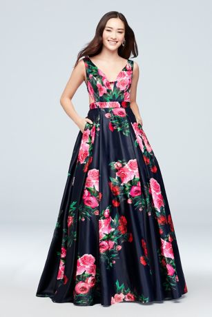 printed satin dress