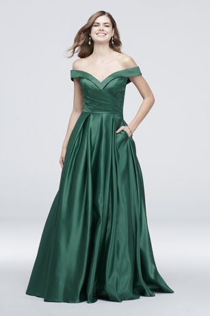 david's bridal green prom dress