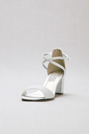 silver mid heel bridesmaid shoes