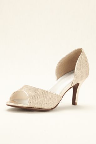 champagne open toe heels