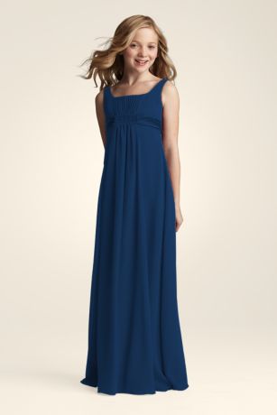 Sleeveless Crinkle Chiffon A-line Dress in Marine Size: 10 David's Bridal