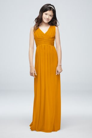 david's bridal marigold dress