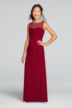 david's bridal illusion neckline bridesmaid