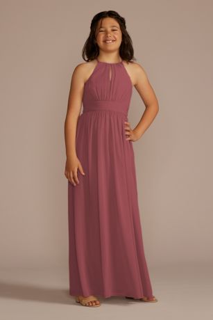 Picture of Chiffon High-Neck Pleated Girls Dress