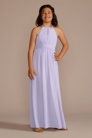Picture of Chiffon High-Neck Pleated Girls Dress