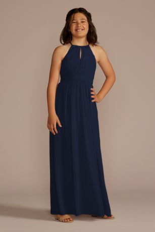 Picture of Chiffon High-Neck Pleated Girls Dress
