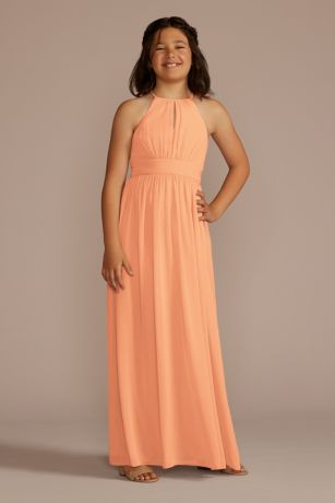 Picture of Chiffon High-Neck Pleated Girls Dress