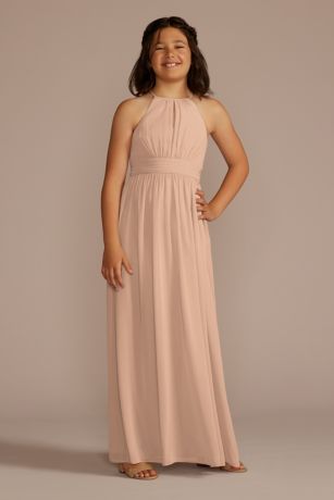 Picture of Chiffon High-Neck Pleated Girls Dress