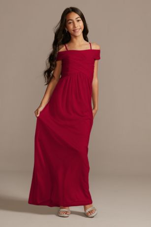 david's bridal off shoulder bridesmaid