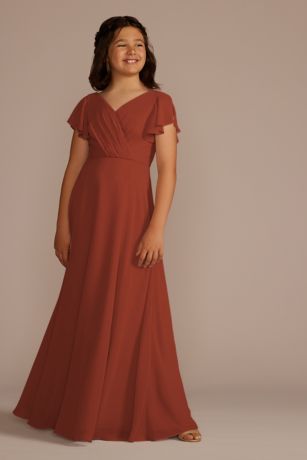 Picture of Flutter Sleeve Full Skirt Girls Dress