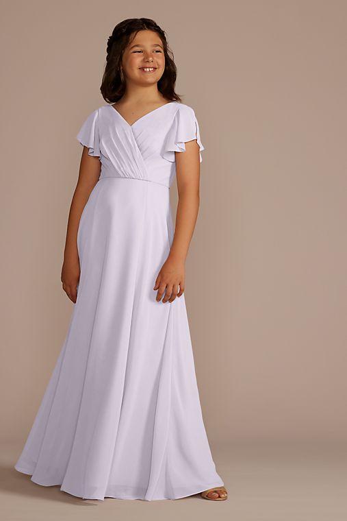 Celebrate DB Studio Flutter Sleeve Full Skirt Junior Bridesmaid Dress