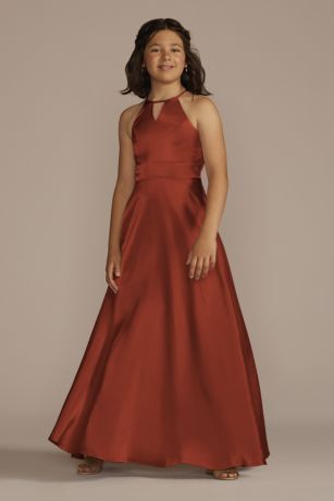Picture of Charmeuse High-Neck Junior Bridesmaid Dress