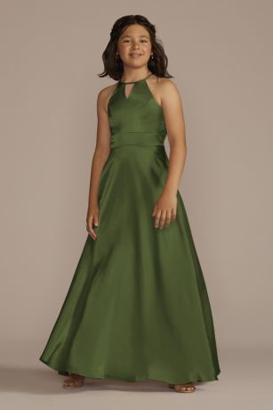 Picture of Charmeuse High-Neck Junior Bridesmaid Dress