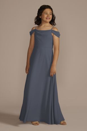 Picture of Chiffon Swag Sleeve Junior Bridesmaid Dress