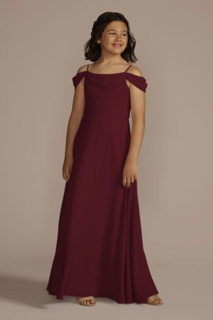 Picture of Chiffon Swag Sleeve Junior Bridesmaid Dress