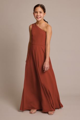 Picture of Chiffon One-Shoulder Junior Dress