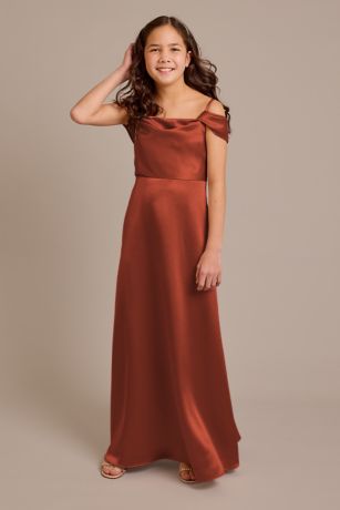 Picture of Luxe Charmeuse Cowl Swag Sleeve Dress