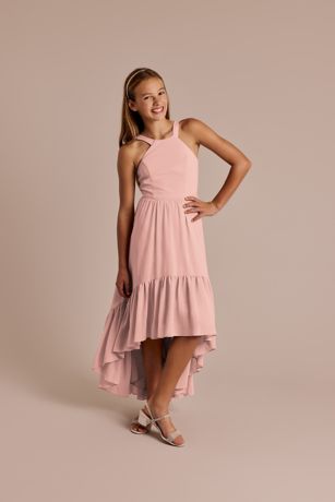 Picture of Chiffon High-Low Ruffle Hem Junior Dress