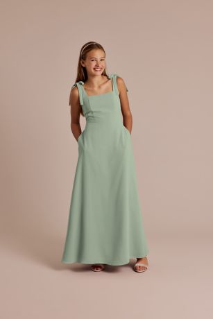 Picture of Chiffon Tie Strap A-Line Junior Dress