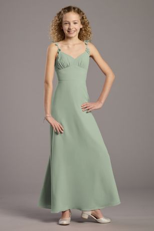 Picture of Chiffon 3D Floral Strap A-Line Girls Dress