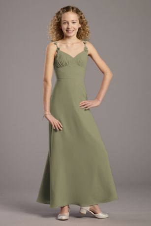 Picture of Chiffon 3D Floral Strap A-Line Girls Dress