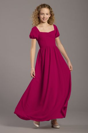 Picture of Chiffon Puff Sleeve A-Line Girls Dress