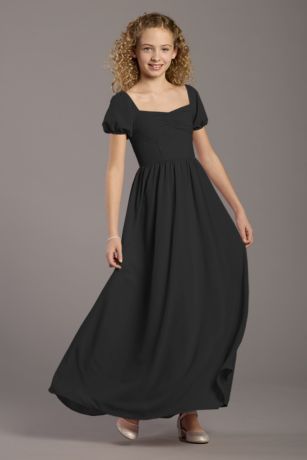 Picture of Chiffon Puff Sleeve A-Line Girls Dress