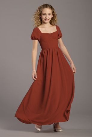 Picture of Chiffon Puff Sleeve A-Line Girls Dress