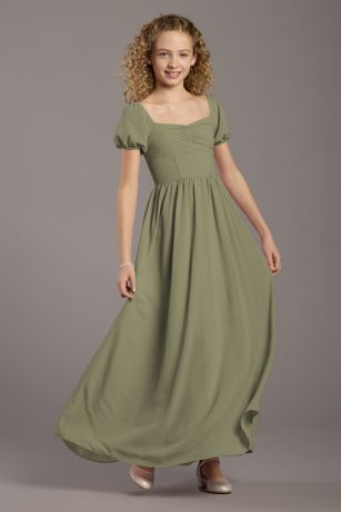 Picture of Chiffon Puff Sleeve A-Line Girls Dress