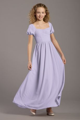 Picture of Chiffon Puff Sleeve A-Line Girls Dress