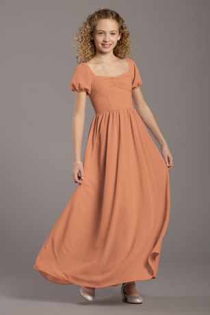Picture of Chiffon Puff Sleeve A-Line Girls Dress